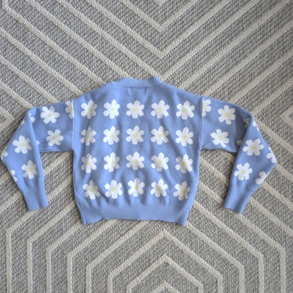 Willow & Wind Blue Floral/Flower Cardigan Sweater - Size L - Picture 2 of 6